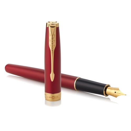 Ручка перьевая Parker Sonnet Core F539, Lacquer Red GT (Перо F)